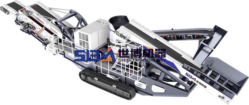 履帶中細(xì)碎篩分移動石子破碎機