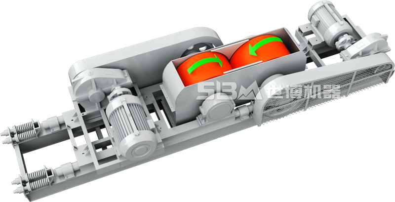 對輥破碎機(jī)結(jié)構(gòu)原理圖