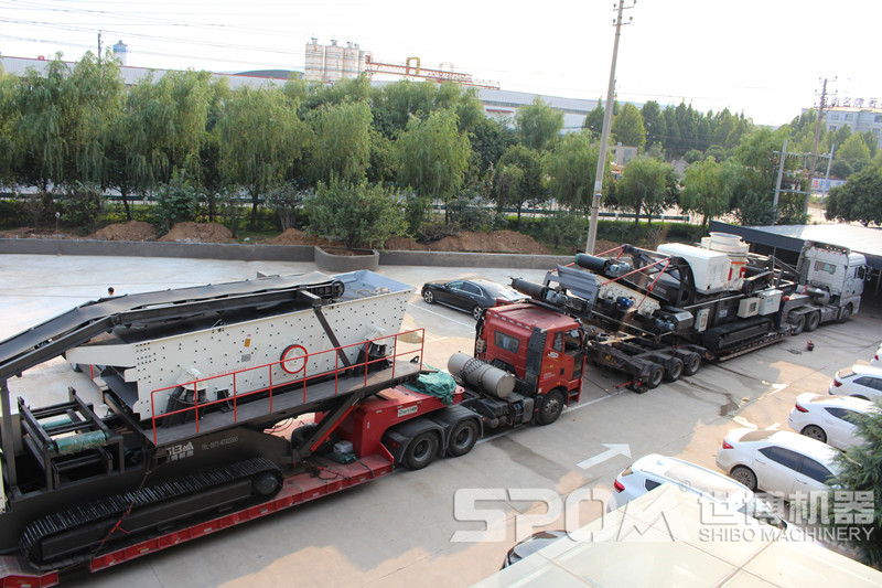 履帶式移動石子破碎生產(chǎn)線發(fā)貨圖