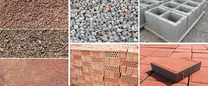 建筑垃圾再利用，加工再生磚