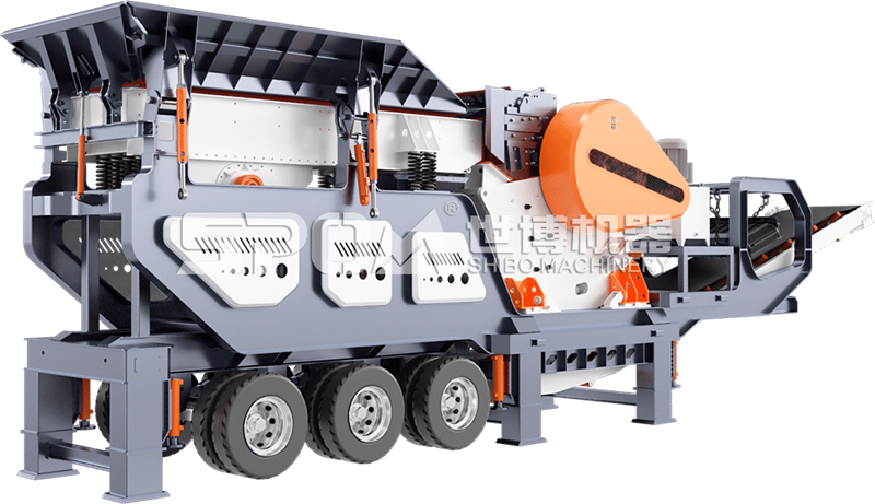 顎破移動(dòng)破碎站，配置顎式破碎機(jī)的移動(dòng)站